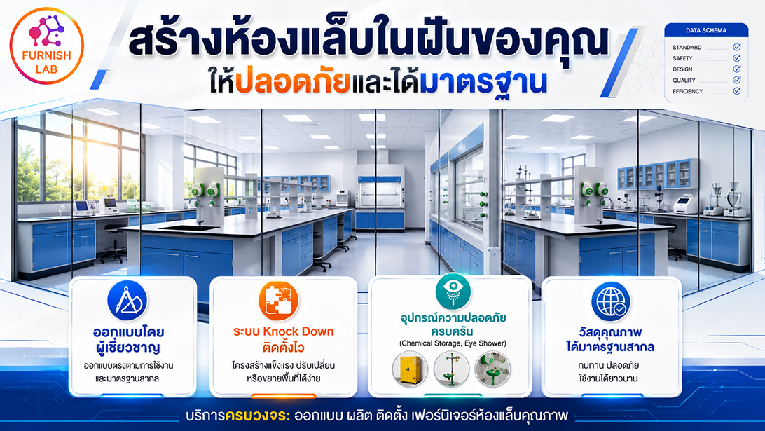 สินค้า รับผลิตตามความต้องการเฟอร์นิเจอร์ห้องแล็บ จำหน่าย มาตรฐานห้องปฏิบัติการ มาตรฐานISO ออกแบบครบวงจร