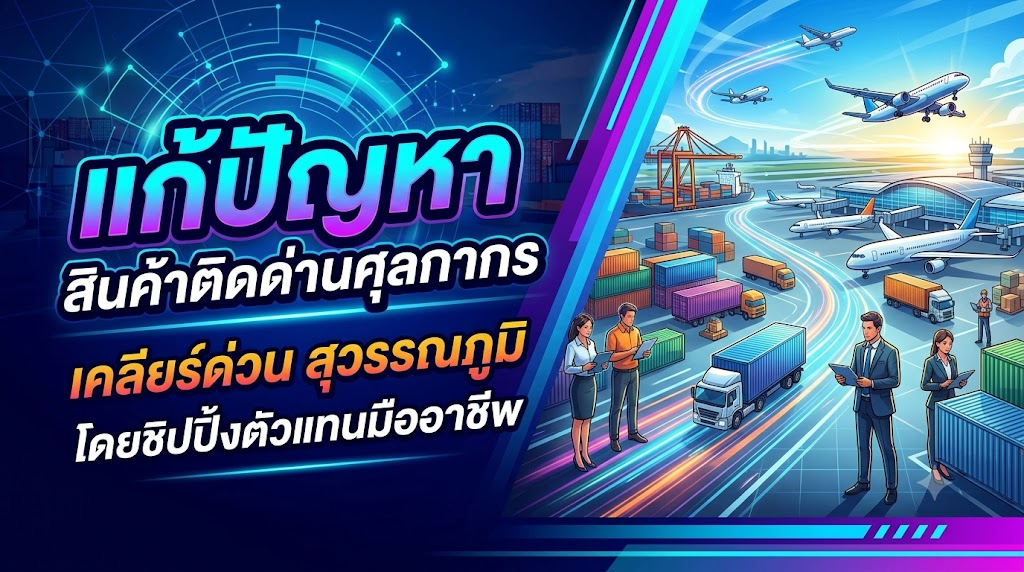 ประกาศ บริการ ชิปปิ้ง นำเข้าสินค้าผ่านฉลุย100% สินค้าติดด่านศุลกากร เคลียร์สินค้าติดด่าน สุวรรณภูมิ